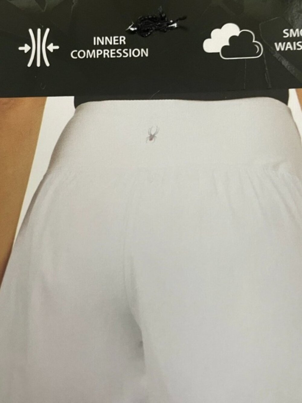 Women's White Athletic Shorts with Pockets - Picture 3 of 3